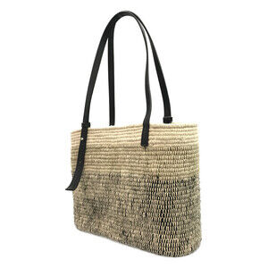 Loewe raffia Square woven Basket cotton Bag leather body Tote